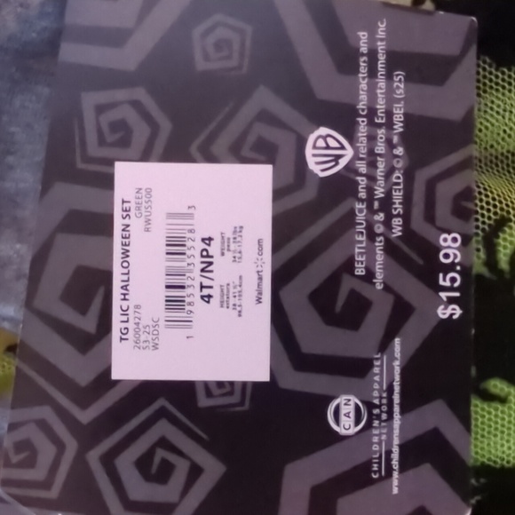 Beetlejuice Toddler Girls Long Sleeve Top, Tulle Skirt & Leggings Set, 3-Pieces - Picture 6 of 7